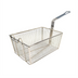 Thumbnail image #1 for Winco 13-3/8-Inch x 9-1/2-Inch Rectangular Nickel-Plated Medium-Mesh Fry Basket with 10-1/2-Inch Gray Plastic Handle