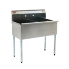 Thumbnail image #1 for Eagle Group 2148-2-16/3 Two-Compartment Utility Sink, 49-3/8 Inch W x 25 Inch D, 304 Stainless Steel, 8-Inch Backsplash, Galvanized Legs