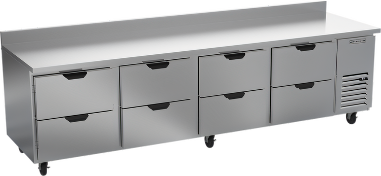Product image #1 for Beverage-Air WTRD119AHC-8 119-Inch Four-Section Worktop Drawer Refrigerator