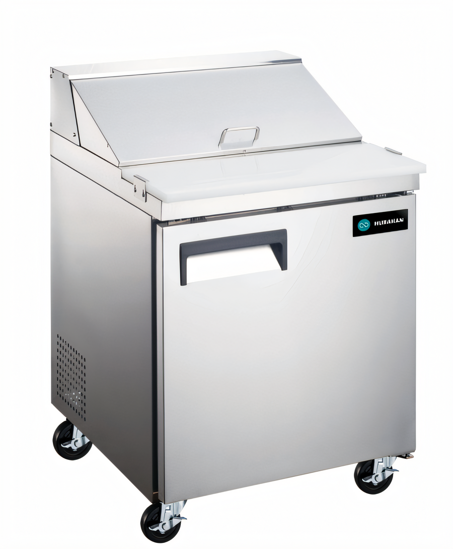 Product image #1 for Hurakan 27-Inch Refrigerated Sandwich Prep Table, 1 Door, 6-Pan Top, 5.7 Cu. Ft.
