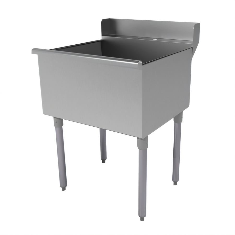 Product image #1 for Advance Tabco Square Corner Single-Compartment Scullery Sink with 4-Inch Backsplash and Rear Deck