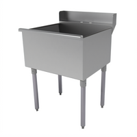 Advance Tabco Square Corner Single-Compartment Scullery Sink with 4-Inch Backsplash and Rear Deck