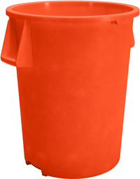 Bronco 55 Gallon Round Stackable Waste Container, Orange