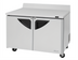 Thumbnail image #1 for Turbo Air Super Deluxe 48-Inch Two-Section Worktop Freezer with Stainless Steel Doors and Self-Cleaning Condenser