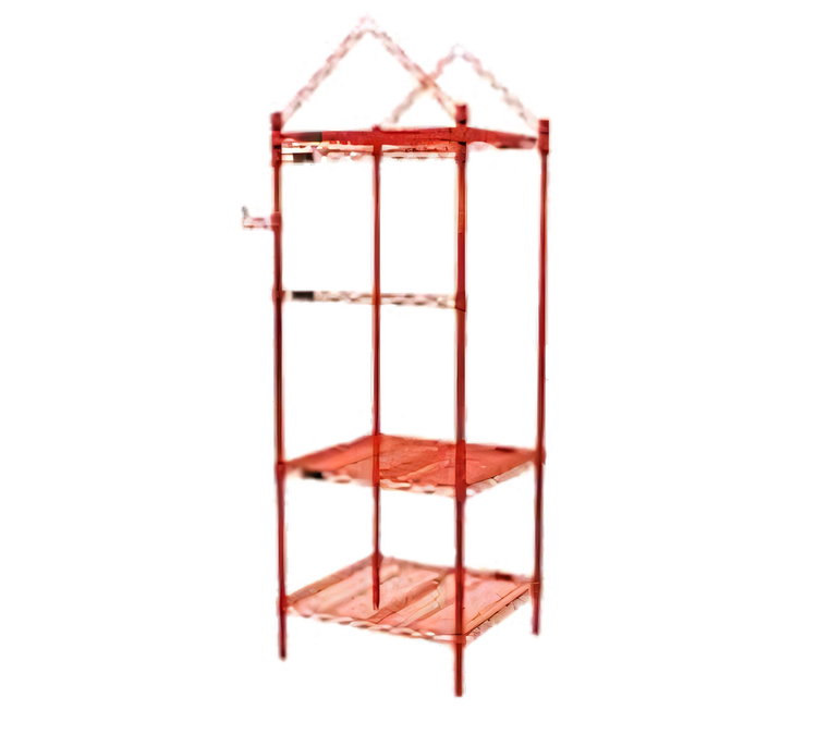 Product image #1 for Eagle Stand-Outs 24 Inch x 24 Inch x 64 Inch Soft Goods Display Unit, Red Epoxy, with Wire Shelves and Hanger Rails