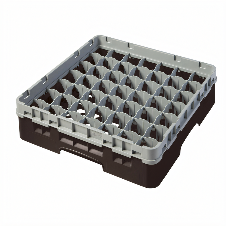 Product image #2 for Cambro Camrack Full Size 49-Compartment Glass Rack with Soft Gray Extender, Brown