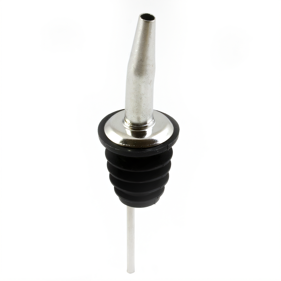 Product image #1 for Chrome Plated Seamless Tapered Liquor Pourer With BPA-Free Plastic Cork