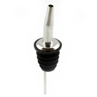 Chrome Plated Seamless Tapered Liquor Pourer With BPA-Free Plastic Cork