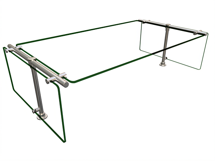 Product image #1 for Hatco Flav-R-Shield ES53-36 1-Bay Stationary Double-Sided Self-Service Sneeze Guard, 36 Inch W x 20 Inch D x Adjustable to 54 Inch H