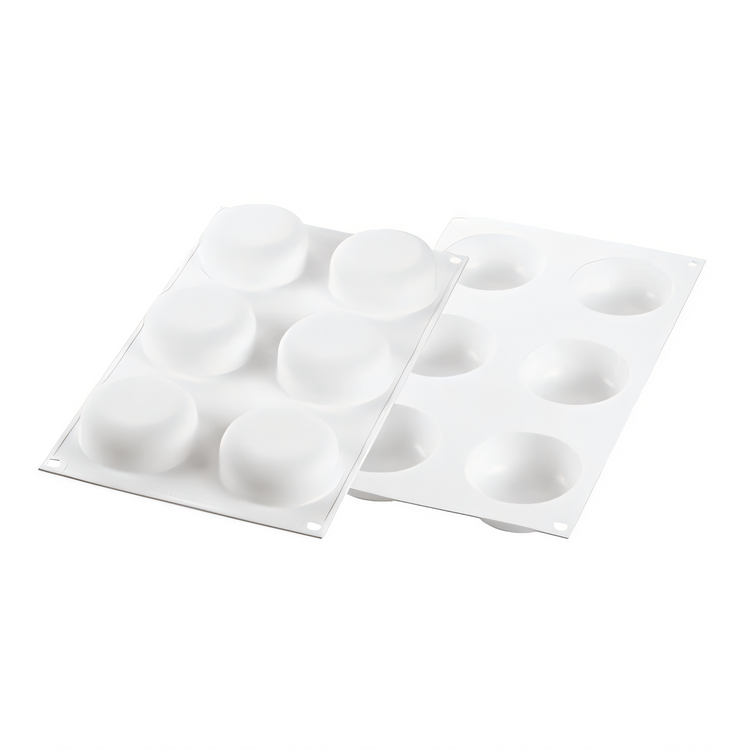 Product image #1 for Silikomart Curve Flex Series Universo Round Silicone Baking Mold with Cutter, 6 x 3.04 oz Sections