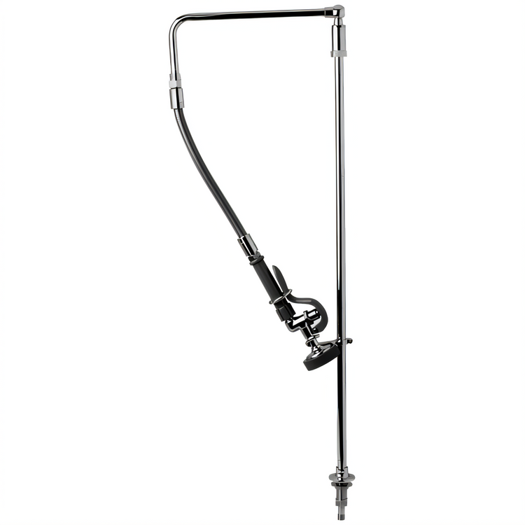 Product image #1 for T&S Brass Single-Hole Deck-Mount Pre-Rinse Unit with Remote Control Valve and Flexible Stainless Steel Hose