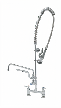 UltraRinse 8-Inch Deck Mount Pre-Rinse Mixing Faucet with 12-Inch Swing Nozzle and Spray Valve