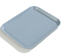 Carlisle Glasteel 18 x 14 Inch Rectangular Fiberglass Cafeteria Tray - Ice Blue