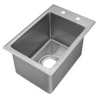 Klinger's Trading Heavy-Duty Drop-In Stainless Steel Sink, 1 Compartment, 10 x 14 x 10 Bowl