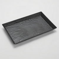 18 x 8.25 Inch Rectangular Black Faux Slate Melamine Serving Tray
