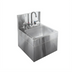 Thumbnail image #1 for Glastender WHS-14 Wall-Mounted Stainless Steel Hand Sink with Skirt and Deck-Mount Gooseneck Faucet, 14 x 15 in.