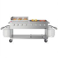 KoolMore 60-Inch 8-Burner Commercial Outdoor Propane Grill with 30-Inch Griddle