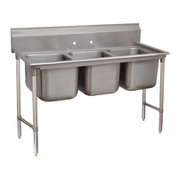 Advance Tabco Special Value Series Regaline 3-Compartment Sink with 20 x 16 x 12-Inch Bowls and Galvanized Open Frame Base