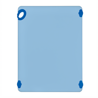 Blue Rectangular Co-Polymer Cutting Board with Built-In Rubber Grip Hook, 18 x 24 x 1/2 Inch