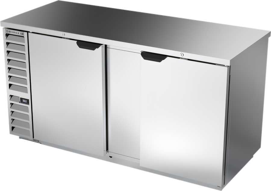 Product image #1 for Beverage-Air BB68HC-S 68-Inch Two-Section Stainless Steel Back Bar Refrigerator with Solid Doors