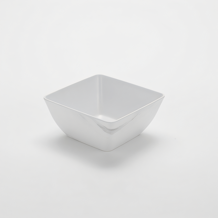Product image #1 for American Metalcraft Naturals Collection Square Melamine Bowl, 54 oz., White Marble Pattern