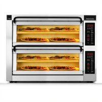 PizzaMaster PM 452ED-4DW Countertop Electric Stone Hearth Pizza Oven with 2 Chambers, 4 Stone Decks