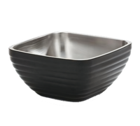 Vollrath Square Double Wall Insulated Serving Bowl, 8.2 Quart, Classic Black Finish