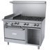 Thumbnail image #1 for Garland G Starfire Pro 48-Inch Gas Restaurant Range with 6 Open Burners, 12-Inch Griddle, Convection Oven, and Storage Base