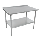 Thumbnail image #1 for John Boos Stallion ST6R1.5-2448SSW 48 x 24-Inch Stainless Steel Work Table, 16-Gauge 300-Series Top, 1-1/2-Inch Rear Up-Turn, Undershelf