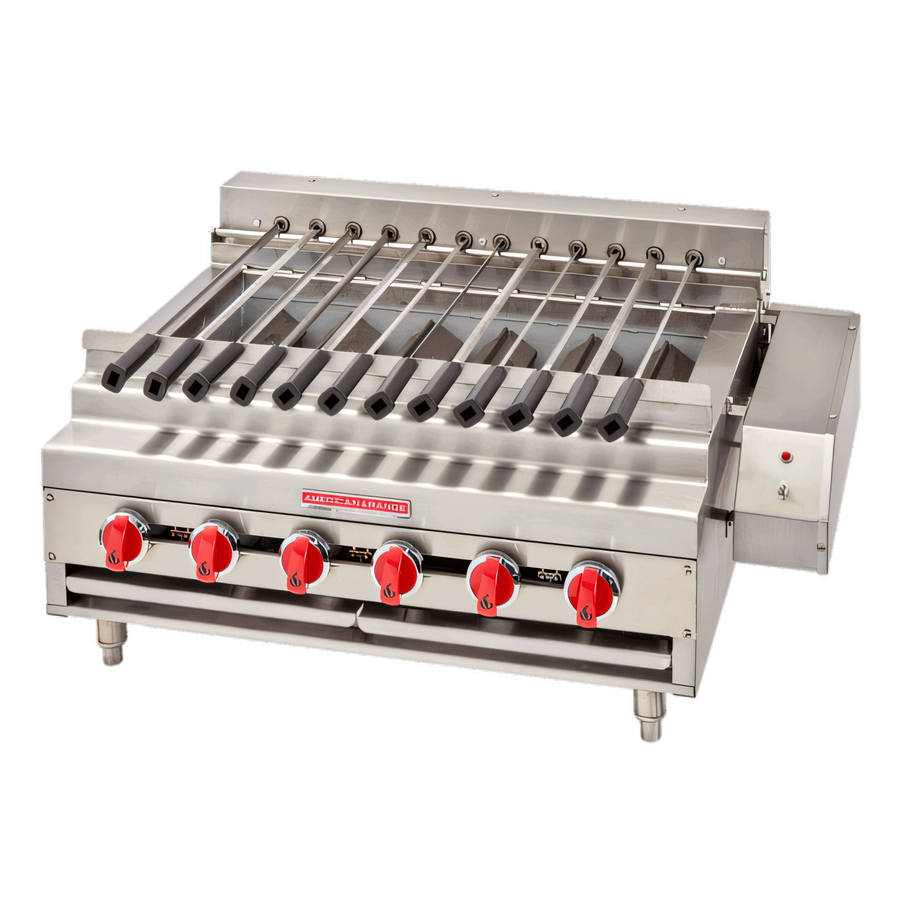 Product image #1 for American Range ARKB-24-R Countertop Gas Rotisserie Kebob Broiler, 24 Inch, 8 Skewers