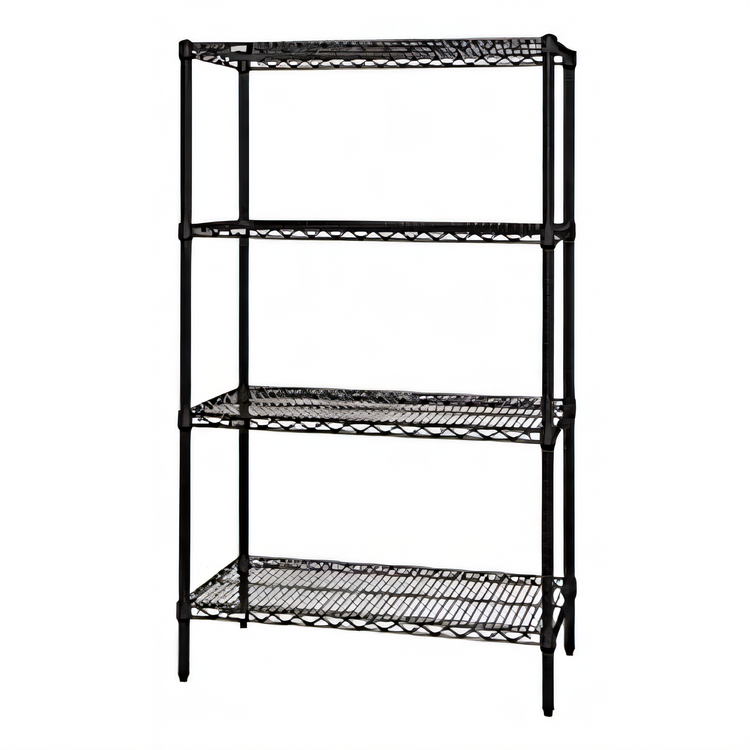 Product image #1 for Quantum 4-Shelf 36"W x 18"D x 86"H Black Epoxy Antimicrobial Wire Shelving Starter Kit
