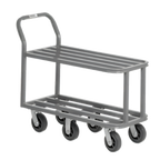 Thumbnail image #1 for Channel Manufacturing STK18406 Heavy-Duty Tubular Steel Stocking Truck, Galvanized Finish, 2 Shelves, 6 Casters, 18 x 44 x 36 Inches