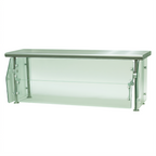 Thumbnail image #1 for Advance Tabco Sleek Shield DSG-15S-144 Single-Sided Stainless Steel Food Shield with Tempered Glass, Self-Service, 144 x 15 x 18 Inches