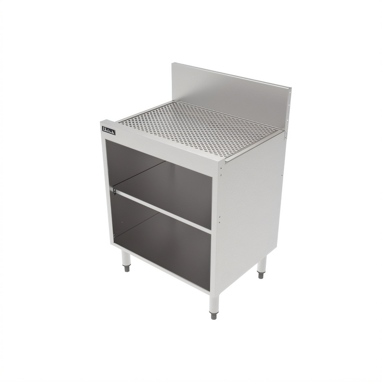 Product image #1 for Perlick Top Shelf 24-Inch Freestanding Underbar Storage Cabinet with Drainboard Top, Stainless Steel