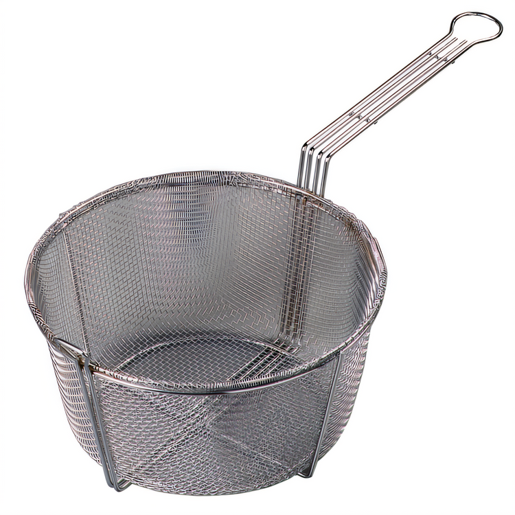 Product image #1 for Carlisle 11-1/2-Inch Round Chrome-Plated Carbon Steel Mesh Fryer Basket with Front Drain Hook