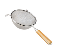 Admiral Craft 8-Inch Single Mesh Tinned Steel Strainer with Pan Hooks