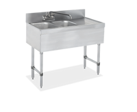 Steel Works Stainless Two Compartment Underbar Hand Sink with Right Drainboard, 36