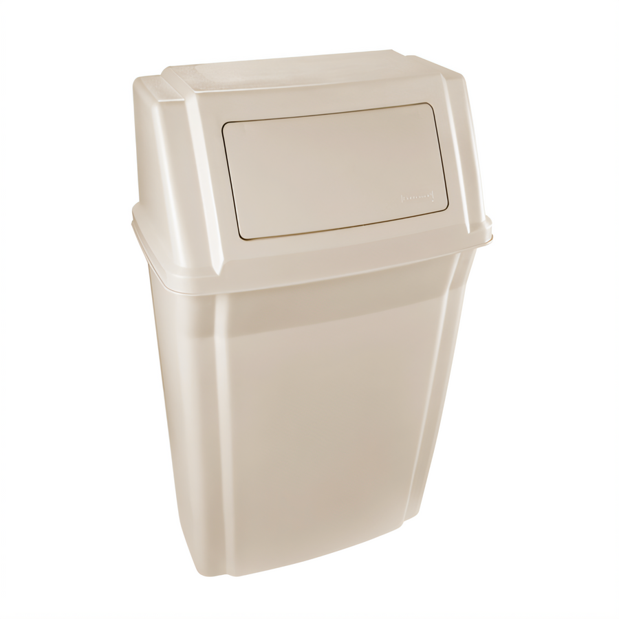 Product image #1 for Rubbermaid Commercial Slim Jim 15-Gallon Rectangular Wall-Mount Bathroom Trash Can, Beige