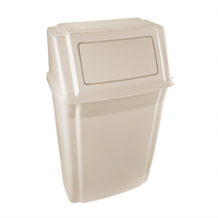 Rubbermaid Commercial Slim Jim 15-Gallon Rectangular Wall-Mount Bathroom Trash Can, Beige