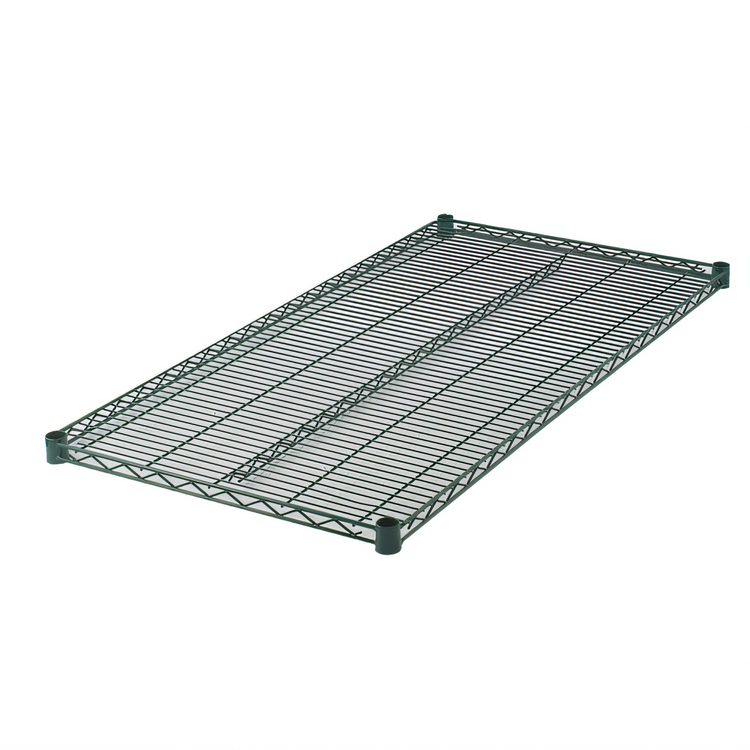 Product image #1 for Winco 42 x 24 Inch Epoxy-Coated Green Wire Shelf with 4 Sleeve Clips