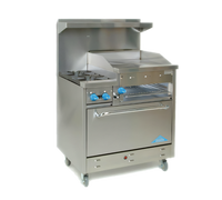 Comstock-Castle 36-Inch Gas Raised Griddle Range with 2 Open Burners, 24-Inch Griddle and 31.5-Inch Oven