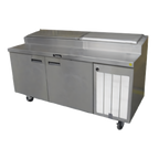 Thumbnail image #1 for Delfield 18672PTBMP 72-Inch Two-Section Refrigerated Pizza Prep Table, 2 Doors, Side-Mounted Self-Contained Refrigeration