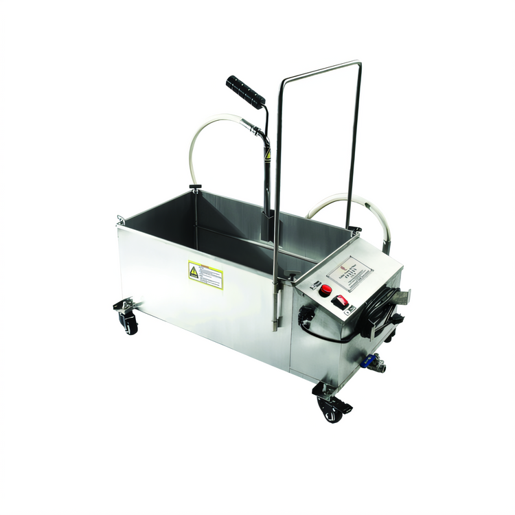 Product image #1 for Black Diamond Portable Low-Profile Stainless Steel Fryer Oil Filtration System, 110 lb Capacity, 120V