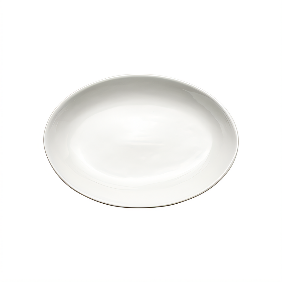 Product image #1 for Winco Endless Table Specialty Oval Deep Porcelain Platter, White, 15-1/2 x 11 x 2 Inches