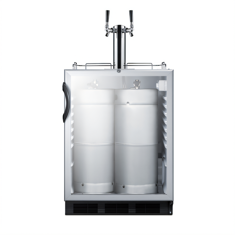 Product image #1 for Summit Commercial ADA Counter-Height Undercounter Dual-Tap Beer Dispenser with Glass Door, 5.5 Cu. Ft.