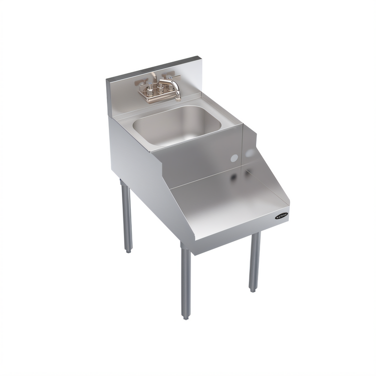 Product image #1 for Krowne Royal Series 18 Inch Wide Freestanding Underbar Blender Station with Dump Sink and Recessed Blender Shelf