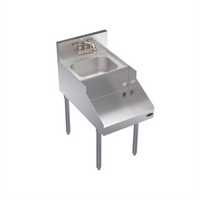 Krowne Royal Series 18 Inch Wide Freestanding Underbar Blender Station with Dump Sink and Recessed Blender Shelf