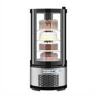 KoolMore 19-Inch Countertop Circular Refrigerated Display Case, 3 Cu. Ft., Black