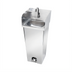 Thumbnail image #1 for Stainless Steel Pedestal Mount Hand Wash Sink with Gooseneck Faucet, Foot Pedal Valve, Side Splashes, and Backsplash