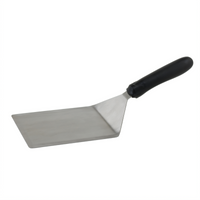 Winco Extra Heavy Duty Offset Turner with Cutting Edge, 5 x 6-Inch Satin-Finish Stainless Steel Blade, Black Polypropylene Handle